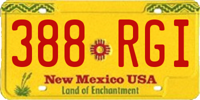 NM license plate 388RGI