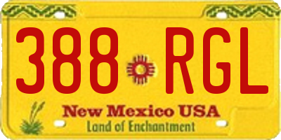 NM license plate 388RGL