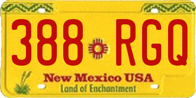 NM license plate 388RGQ
