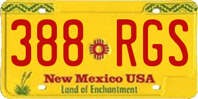 NM license plate 388RGS