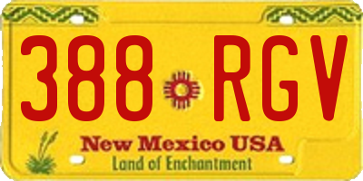 NM license plate 388RGV