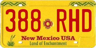NM license plate 388RHD