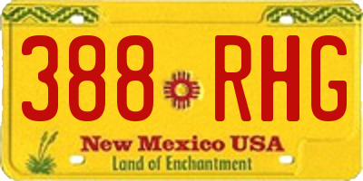 NM license plate 388RHG