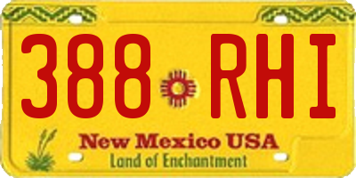 NM license plate 388RHI