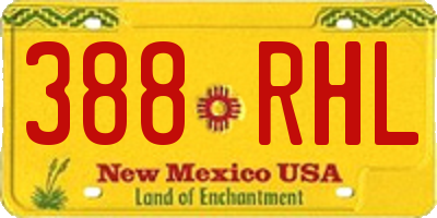 NM license plate 388RHL