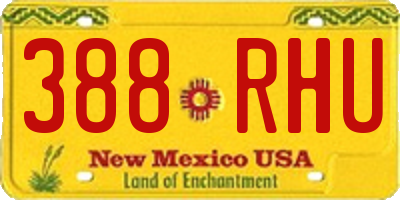 NM license plate 388RHU