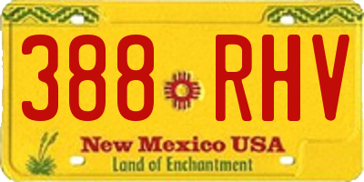NM license plate 388RHV