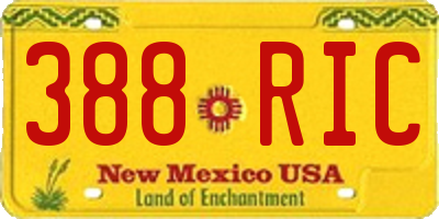 NM license plate 388RIC