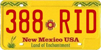 NM license plate 388RID
