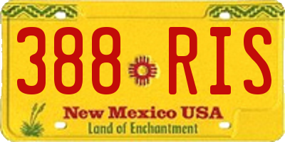 NM license plate 388RIS