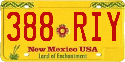 NM license plate 388RIY