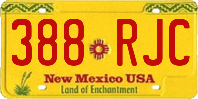 NM license plate 388RJC