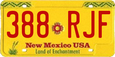 NM license plate 388RJF