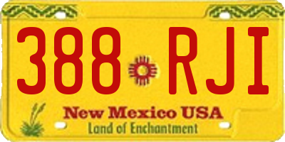 NM license plate 388RJI
