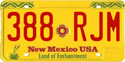 NM license plate 388RJM