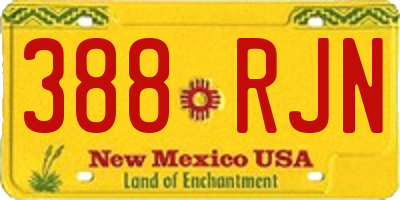 NM license plate 388RJN