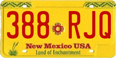 NM license plate 388RJQ