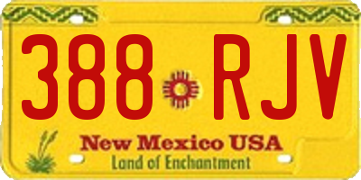 NM license plate 388RJV