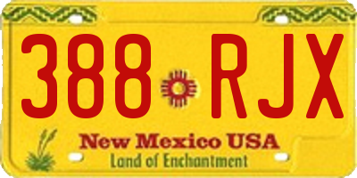 NM license plate 388RJX