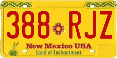 NM license plate 388RJZ