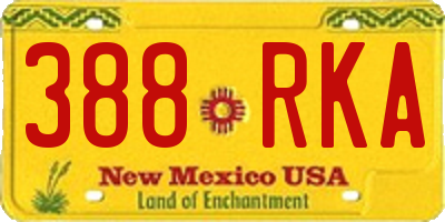 NM license plate 388RKA