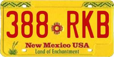 NM license plate 388RKB