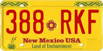 NM license plate 388RKF