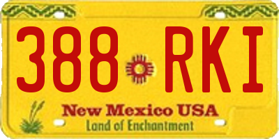 NM license plate 388RKI
