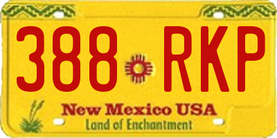 NM license plate 388RKP