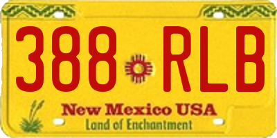 NM license plate 388RLB