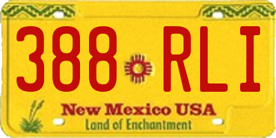NM license plate 388RLI