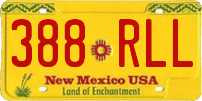 NM license plate 388RLL