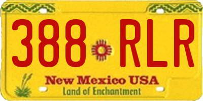 NM license plate 388RLR
