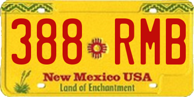 NM license plate 388RMB