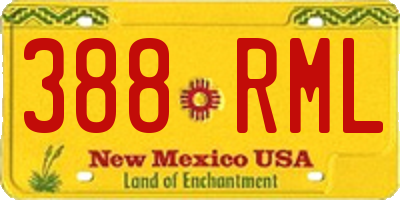 NM license plate 388RML