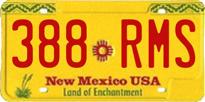 NM license plate 388RMS