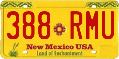 NM license plate 388RMU