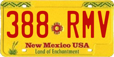 NM license plate 388RMV