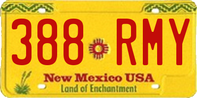 NM license plate 388RMY