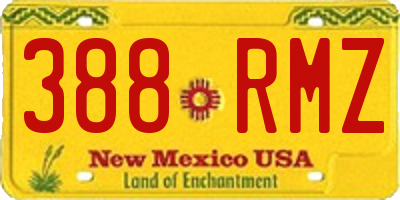 NM license plate 388RMZ