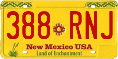 NM license plate 388RNJ