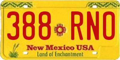 NM license plate 388RNO