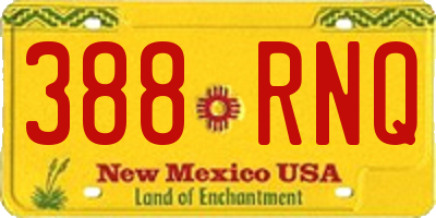NM license plate 388RNQ