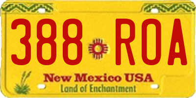 NM license plate 388ROA