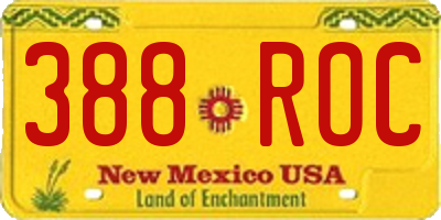 NM license plate 388ROC
