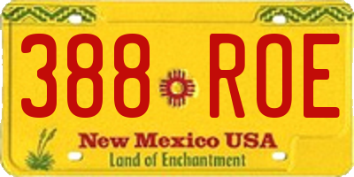 NM license plate 388ROE