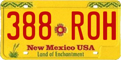 NM license plate 388ROH