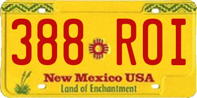 NM license plate 388ROI