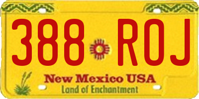 NM license plate 388ROJ