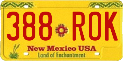 NM license plate 388ROK